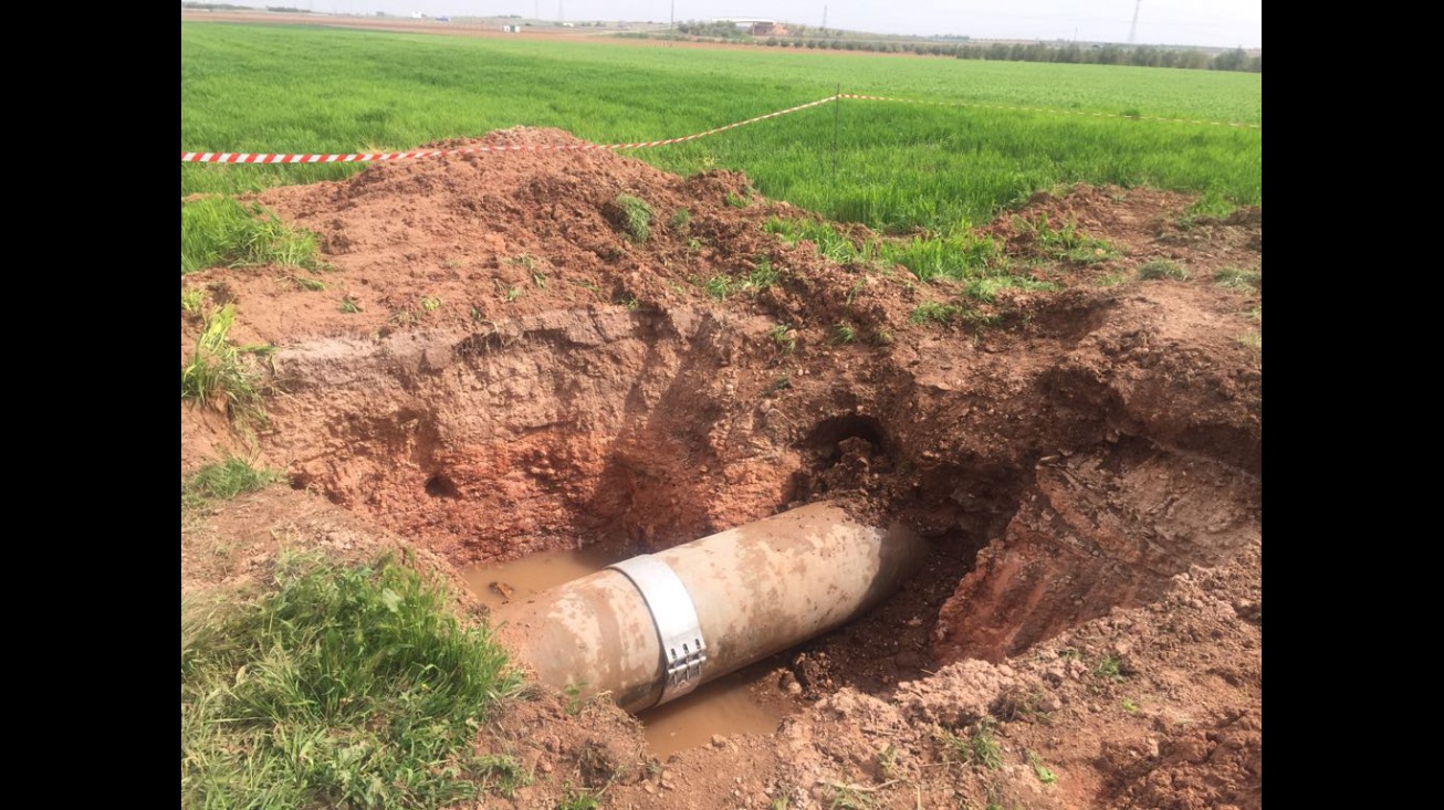 Reparación efectuada en la tubería de la red general de abastecimiento