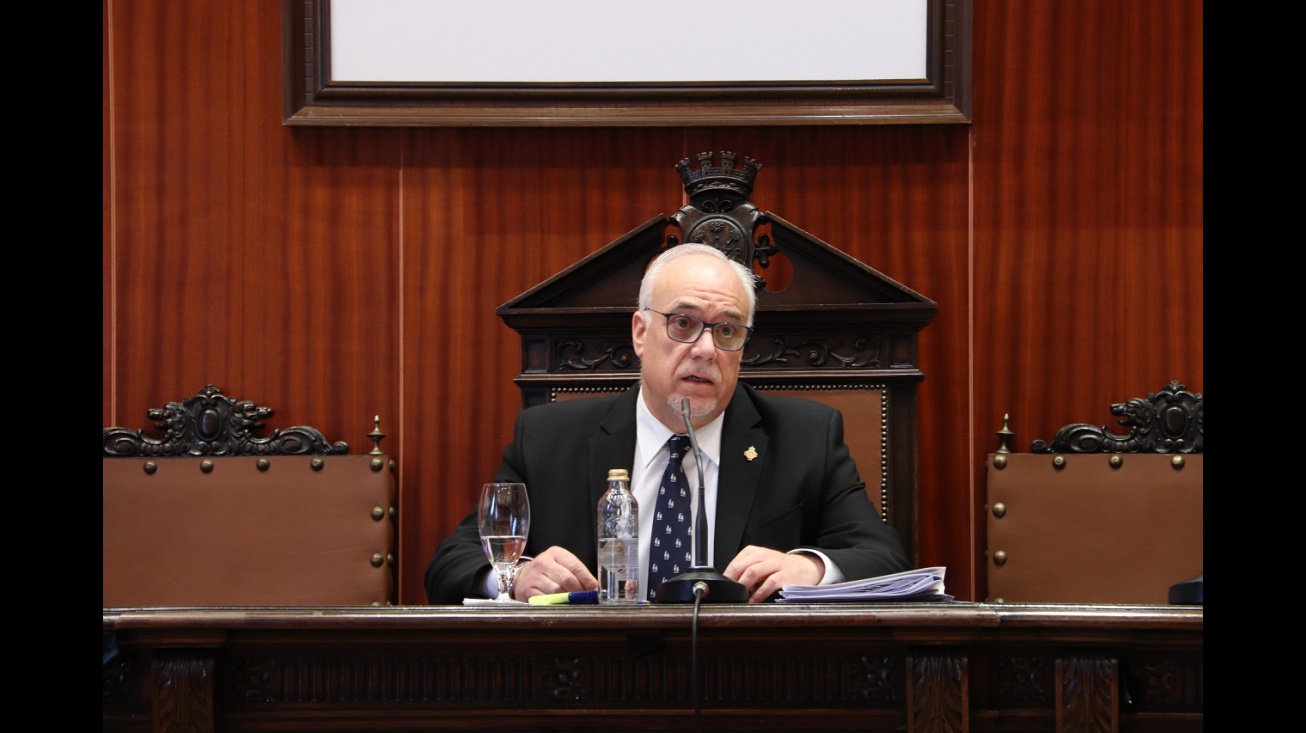 Julián Nieva en el pleno de abril de 2020