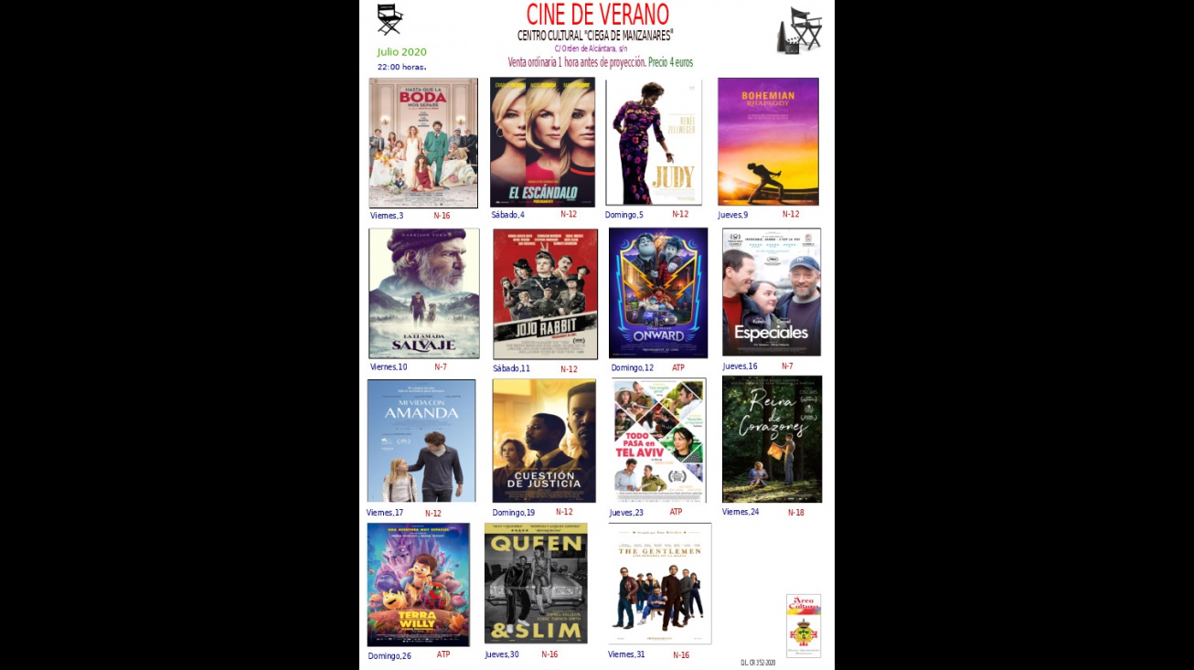 Cartelera del cine de verano semana del 23 al 26 de julio