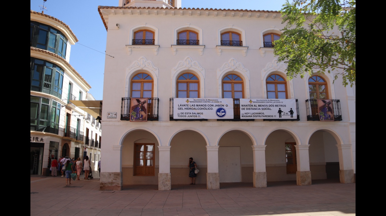 Pancartas de la campaña 'Manzanares contra la COVID-19'
