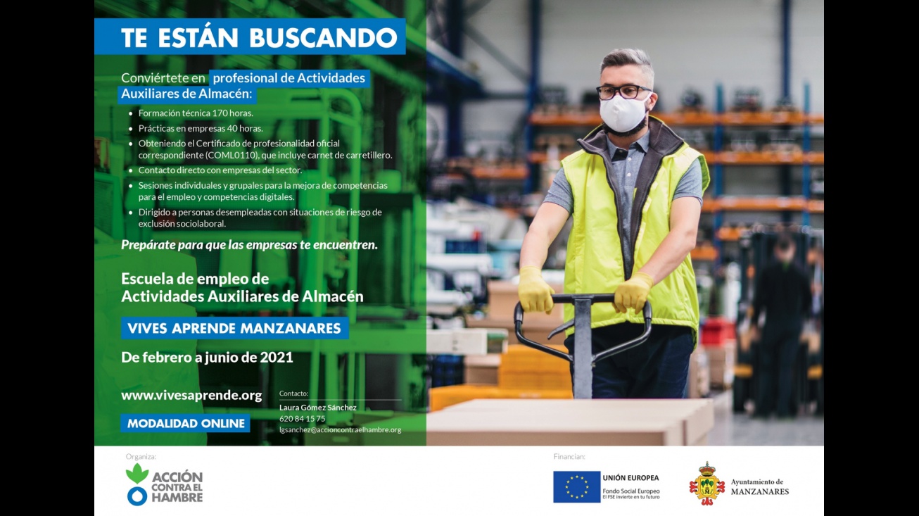 Escuela de empleo de Actividades auxiliares de almacén (Convenio Ayuntamiento-Acción Contra el Hambre)