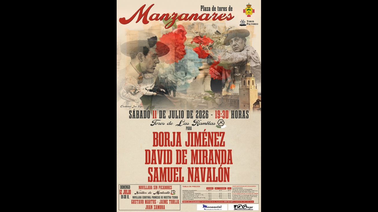 Cartel de toros de la feria 2026 de Manzanares