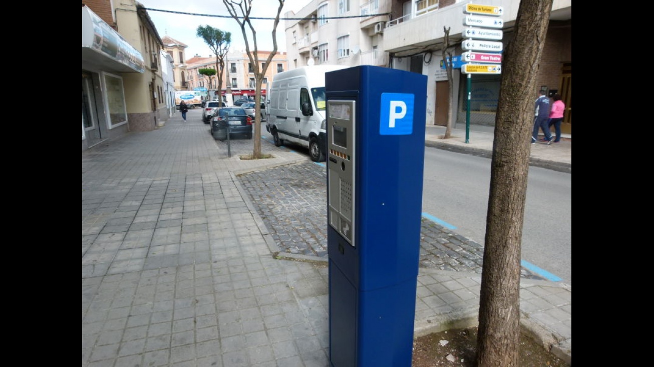 Parkímetro de la zona azul de Manzanares