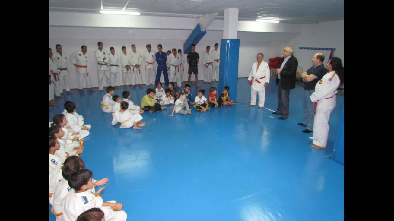 El alcalde, durante la inauguración de la temporada del Club de Judo