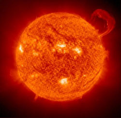 imagen del Sol captada por el satélite 'SOHO'.