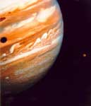 Imagen de Júpiter con la sombra de una luna Galileana.