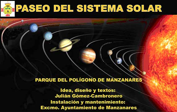 Cartel Inicial - EL PASEO DEL SISTEMA SOLAR DE MANZANARES: Un modelo a  escala del Sol y los planetas